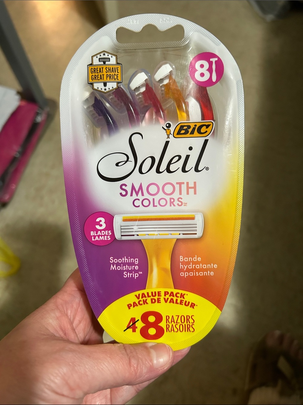BIC Soleil Smooth Colors Women's Disposable Razors - Multicolor (8 Pack)